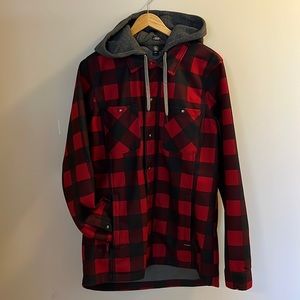 Volcom “Hooded Flannel Jacket”, Women’s Large.